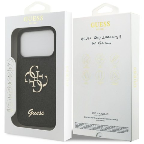Etui Guess Fixed Glitter Big 4G do iPhone 17 Pro czarny