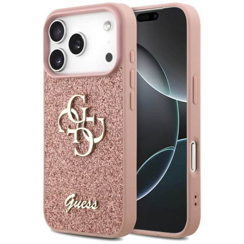 Etui Guess Fixed Glitter Big 4G do iPhone 17 Pro różowy