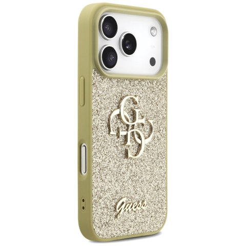 Etui Guess Fixed Glitter Big 4G do iPhone 17 Pro złoty