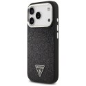 Etui Guess Glitter Triangle Logo MagSafe do iPhone 17 Pro czarny