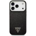 Etui Guess Glitter Triangle Logo MagSafe do iPhone 17 Pro czarny