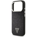 Etui Guess Glitter Triangle Logo MagSafe do iPhone 17 Pro czarny