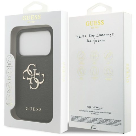 Etui Guess Grained Big 4G & Classic Logo do iPhone 17 Pro czarny