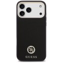 Etui Guess Grained Strass Logo MagSafe do iPhone 17 Pro Max czarny
