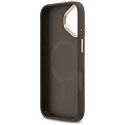 Etui Guess Grained Strass Logo MagSafe do iPhone 17 brązowy