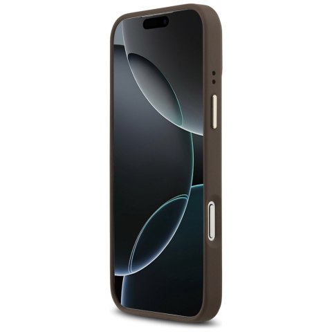 Etui Guess Peony Hot Stamp MagSafe do iPhone 17 Pro Max brązowy