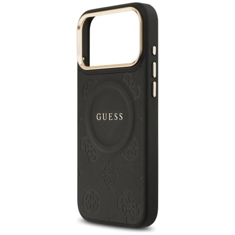Etui Guess Peony Hot Stamp MagSafe do iPhone 17 Pro Max czarny