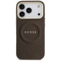 Etui Guess Peony Hot Stamp MagSafe do iPhone 17 Pro brązowy