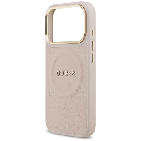 Etui Guess Peony Hot Stamp MagSafe do iPhone 17 Pro różowy