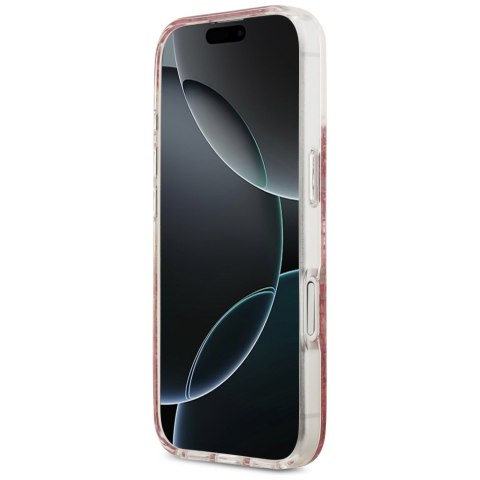 Etui Guess Resin Bottom Glitter MagSafe do iPhone 17 różowy