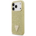 Etui Guess Rhinestone Triangle Logo do iPhone 17 Pro złoty