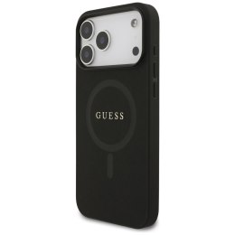 Etui Guess Saffiano Classic Logo MagSafe do iPhone 17 Pro Max czarny