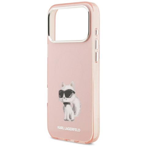 Etui Karl Lagerfeld IML Aquarelle Choupette & Logo MagSafe do iPhone 17 Pro Max różowy