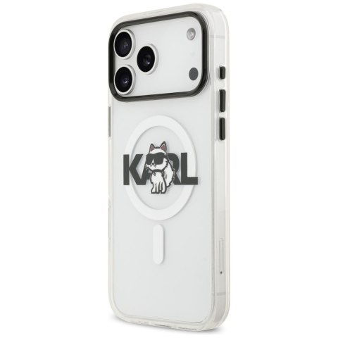 Etui Karl Lagerfeld IML Choupette Sketch Logo MagSafe do iPhone 17 Pro Max przezroczysty