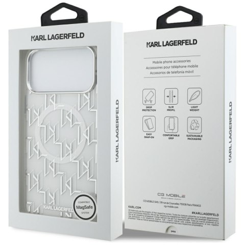 Etui Karl Lagerfeld IML KL Monogram MagSafe do iPhone 17 Pro Max biały