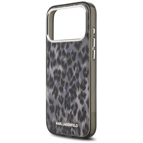 Etui Karl Lagerfeld IML Leopard Pattern MagSafe do iPhone 17 Pro Max czarny