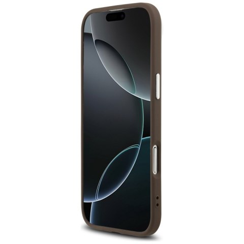 Etui Guess 4G Triangle Logo MagSafe do iPhone Air brązowy srebrny