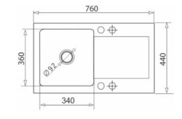 PYRAMIS MIDO (76x44) 1B 1D Podtynkowy montaż zlewu Prostokątny Czarny