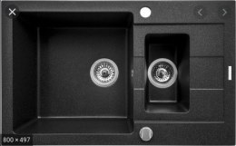 PYRAMIS Sparta Plus (78x48) 1 1/2B 1D Zlew zamontowany na szczycie Prostokątny