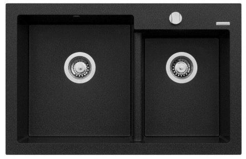 Pyramis Diplos (79X51) 1 3/4B 070058801 Karbon zlewozmywak granitowy 2-komorowy