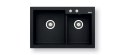 Pyramis Diplos (79X51) 1 3/4B 070168601 Volcano zlewozmywak granitowy 2-komorowy, czarny