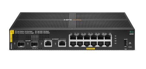 HPE Aruba Networking Aruba 6000 12G Class4 PoE 2G/2SFP 139W Zarządzany L3 Gigabit Ethernet (10/100/1000) Obsługa PoE 1U