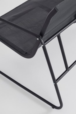 Zestaw mebli ogrodowych Black Forest tekstylen dwa krzesła + leżanka + stolik rozkładany czarny