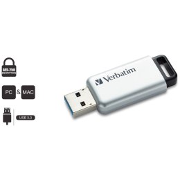 Pendrive Verbatim Secure Pro 32GB USB 3.2 Gen 1 srebrny 98665