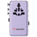 Verbatim Adapter podróżny EU/UK/US GaN 1xUSB-C/1xUSB-A/2xUSB-C PD 70W fioletowy 30188