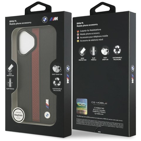 Etui BMW M Perforated Stripe Logo MagSafe do iPhone 17 czerwony