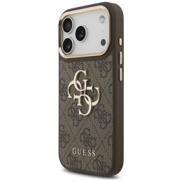 Etui Guess 4G Big 4G Classic Logo Big Strap Metal Buttons do iPhone 17 Pro brązowy