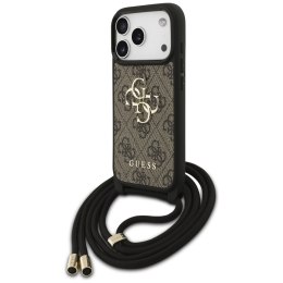 Etui Guess 4G Big Logo Cord Stap Crossbody do iPhone 17 Pro brązowy
