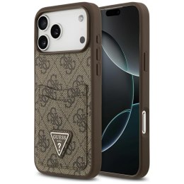 Etui Guess 4G Double Card Triangle do iPhone 17 Pro Max brązowy