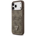 Etui Guess 4G Double Card Triangle do iPhone 17 Pro Max brązowy