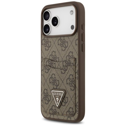 Etui Guess 4G Double Card Triangle do iPhone 17 Pro Max brązowy