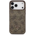 Etui Guess 4G Double Card Triangle do iPhone 17 Pro Max brązowy