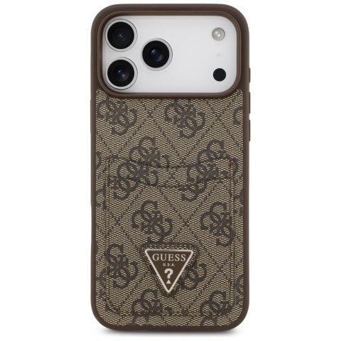 Etui Guess 4G Double Card Triangle do iPhone 17 Pro Max brązowy