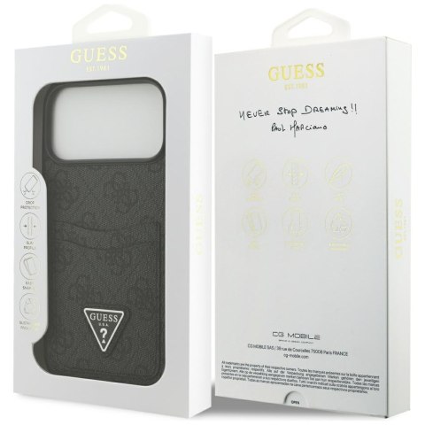 Etui Guess 4G Double Card Triangle do iPhone 17 Pro Max czarny