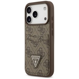 Etui Guess 4G Double Card Triangle do iPhone 17 Pro brązowy
