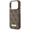 Etui Guess 4G Logo Plate MagSafe do iPhone 17 Pro brązowy