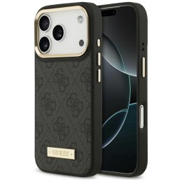 Etui Guess 4G Logo Plate MagSafe do iPhone 17 Pro czarny