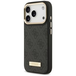 Etui Guess 4G Logo Plate MagSafe do iPhone 17 Pro czarny
