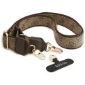 Etui Guess 4G Strass Logo & Big Strap Metal Buttons MagSafe do iPhone 17 brązowy