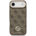 Etui Guess 4G Strass Logo & Big Strap Metal Buttons MagSafe do iPhone Air brązowy