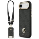 Etui Guess 4G Strass Logo & Big Strap Metal Buttons MagSafe do iPhone Air czarny