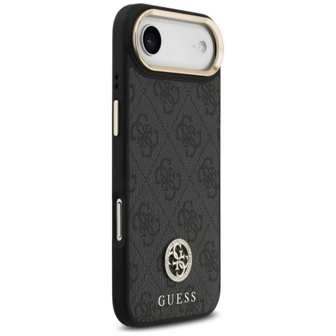 Etui Guess 4G Strass Logo & Big Strap Metal Buttons MagSafe do iPhone Air czarny