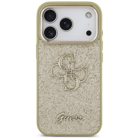 Etui Guess Fixed Glitter Big 4G Metal Frame do iPhone 17 Pro złoty