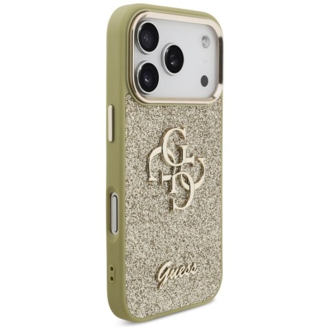Etui Guess Fixed Glitter Big 4G Metal Frame do iPhone 17 Pro złoty