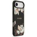 Etui Guess Grained Flowers Classic Logo MagSafe do iPhone Air czarny