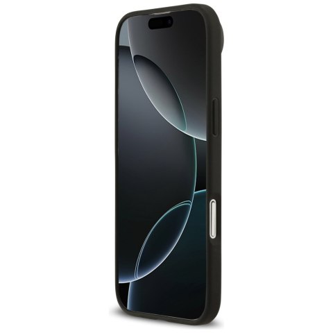 Etui Guess Grained Flowers Classic Logo MagSafe do iPhone Air czarny